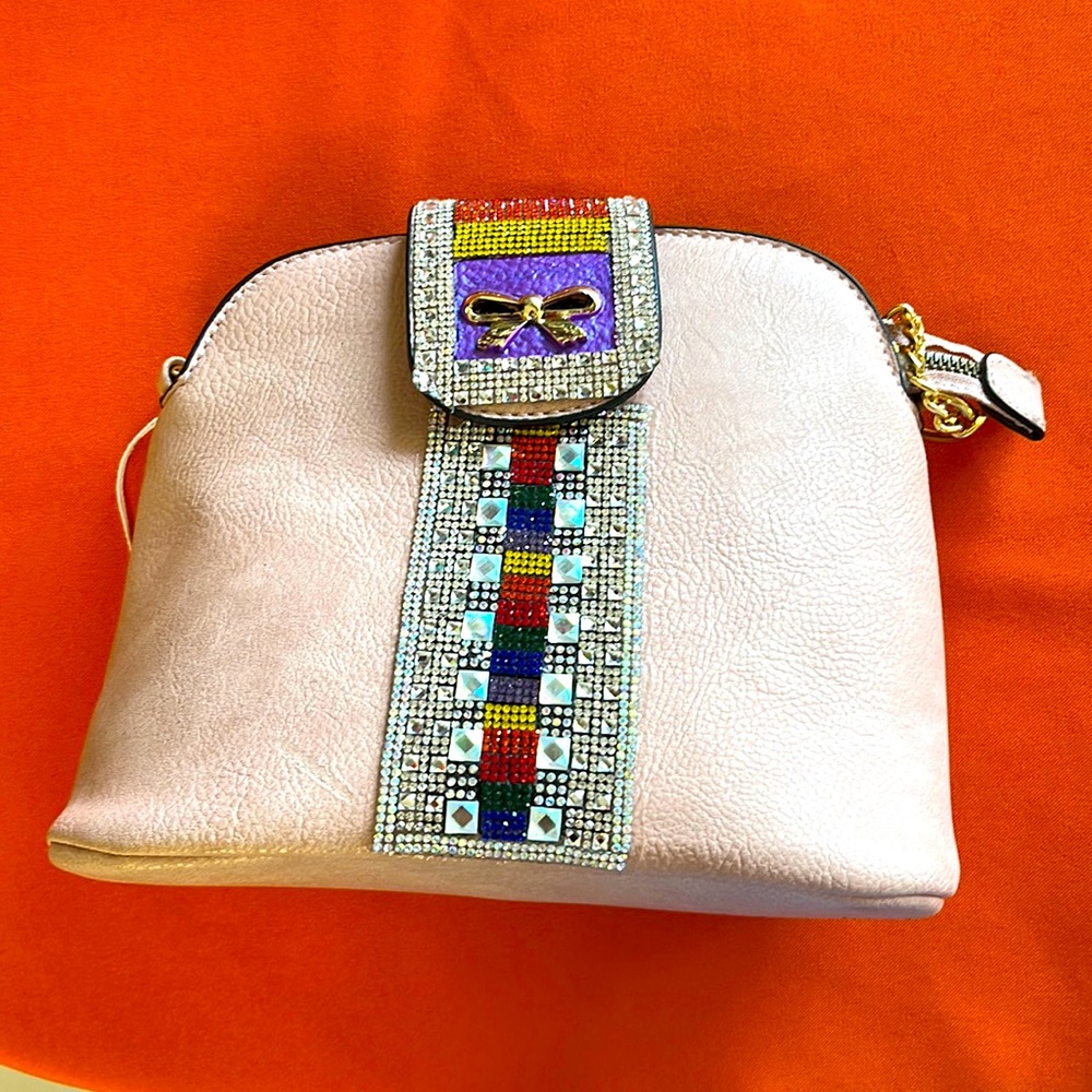 Light Pink Rhinestone Pride Purse